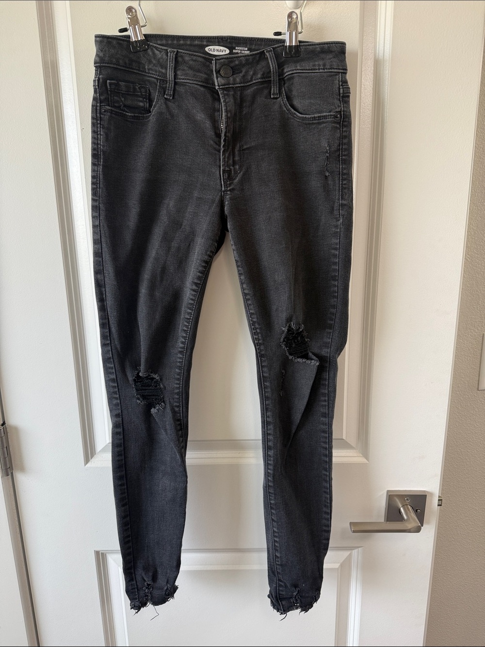Old Navy Black Ripped Skinny Jeans